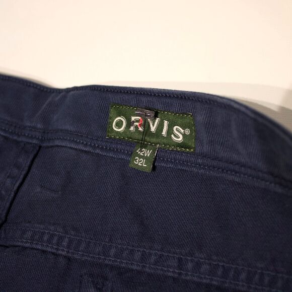 NWT Orvis 5-Pocket 100% Cotton Twill Pant Jeans Straight Leg Navy Blue Men 42x32 - Picture 7 of 9